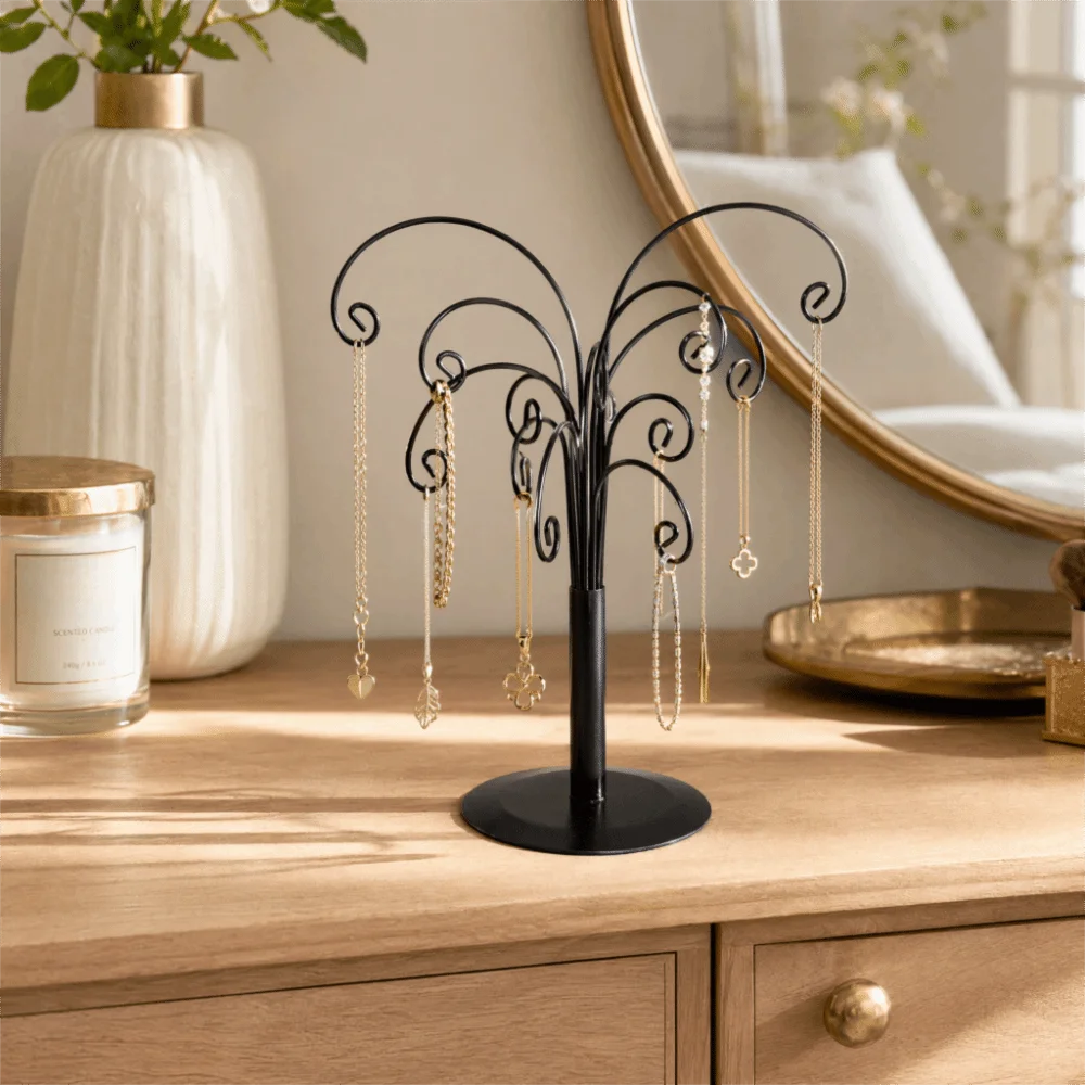 Removable Tree Shape Ornament Display Stand Metal Black Ornament Holder Display Stand Ornament Hanger Stand Earrings