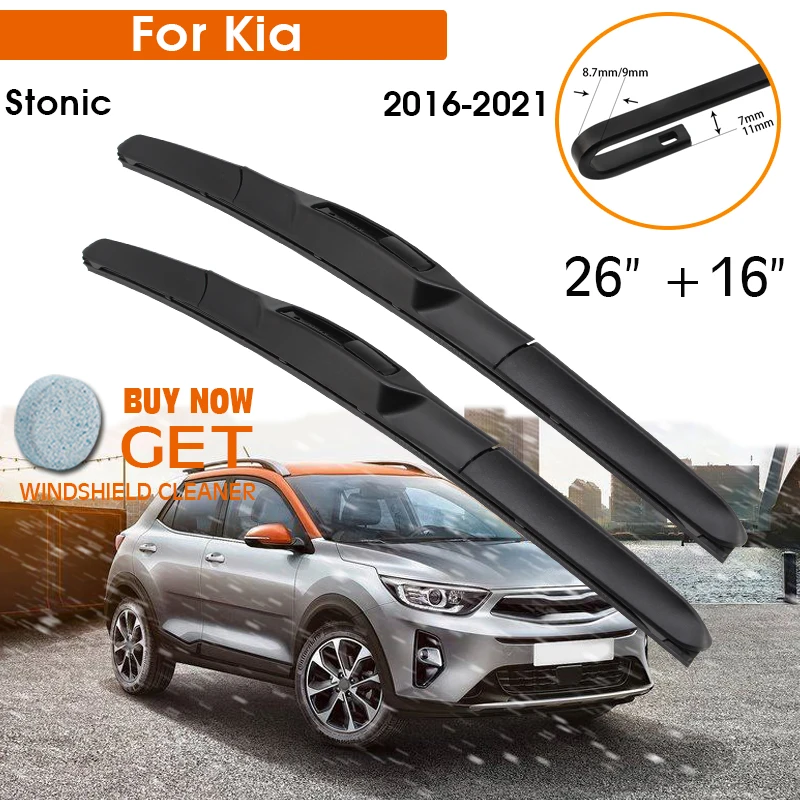 Car Wiper Blade For Kia Stonic 2016-2021 Windshield Rubber Silicon Refill Front Window Wiper 26\