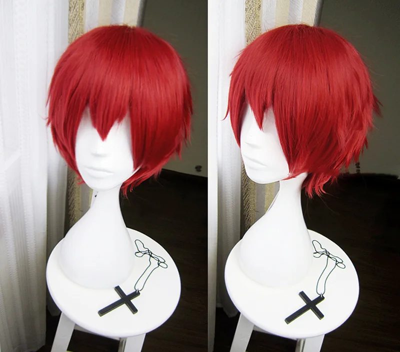 

Assassination Classroom Karma Akabane / Akashi Seijuro / Sasori Short Flame Red Cosplay Wig High Temperature Fiber