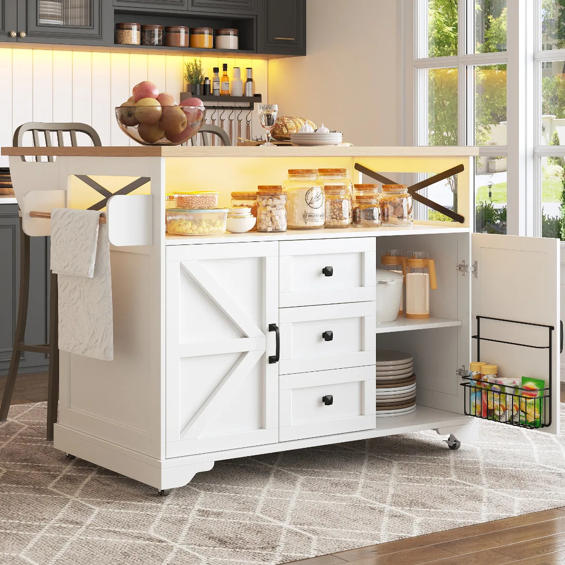 Carrito de Cocina Plegable Mesa Plegable