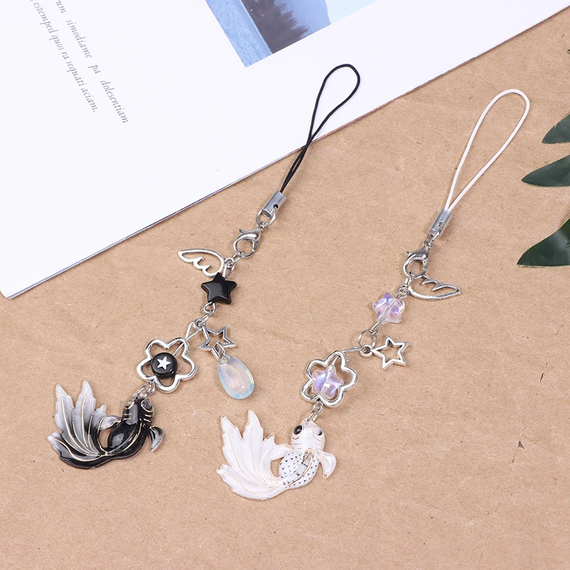 Colorful Fish Star Keychain Lanyard Wrist Strap Hanging Chain Mobile Phone Chain Charm
