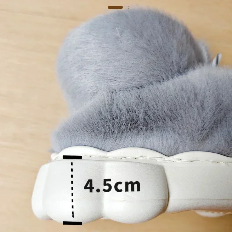 Women Cotton Slippers Winter Warm Shoes Plush Lining Indoor Couple Slides Platform High Top Snow Boots Female Male Home Slipper