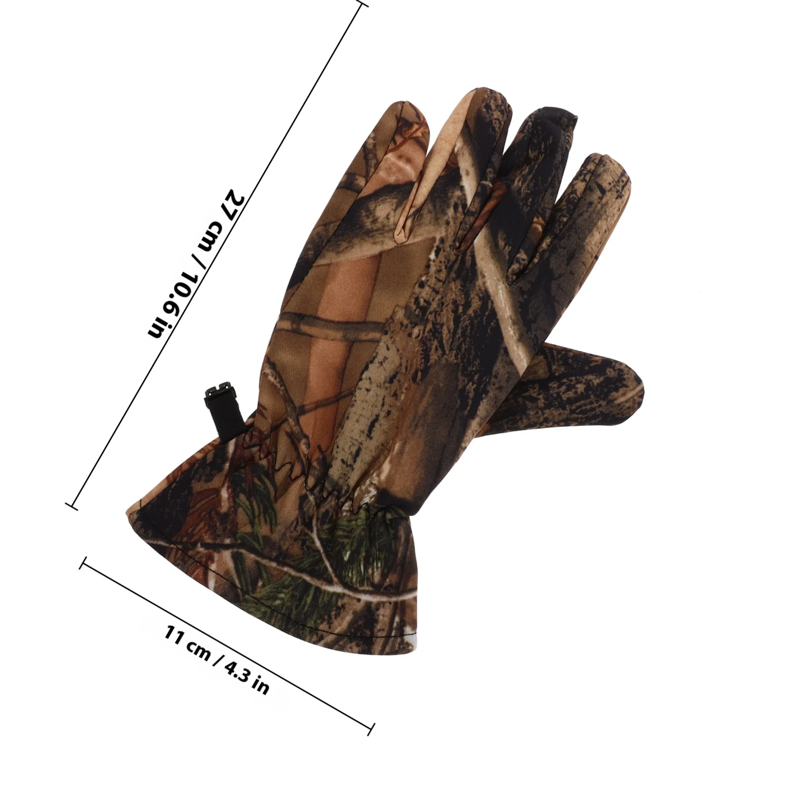 1 زوج الشتاء كامو قفازات الصيد مع بطانة المخملية كامل الاصبع في الهواء الطلق سريعة الجافة مطاطا الدراجات قفاز للرجال التمويه والعتاد #5