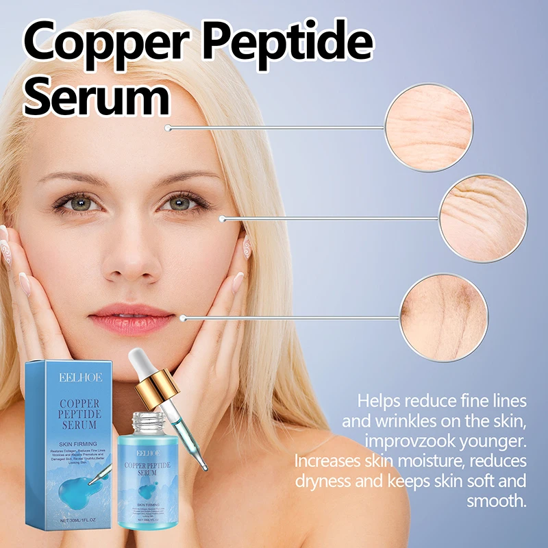Blue Copper Peptide Wrinkle Serum Firming Lifting Reduce Lightens Fine Lines Moisturizes Transparent Fine Pore essence -30ml - Image 5