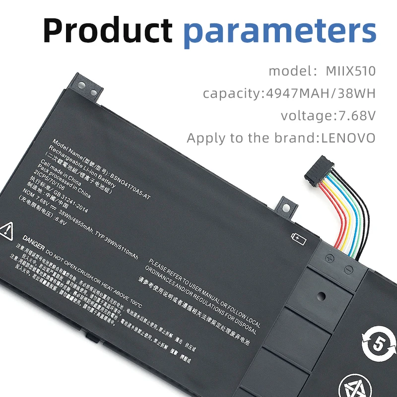 Imagem -05 - Suozhan-bateria do Portátil para Lenovo Bsno4170a5-at 51012isk 520-12ikb Bsno4170a5-lh 525-12ikb Lh5b10l67278 7.68v 39wh