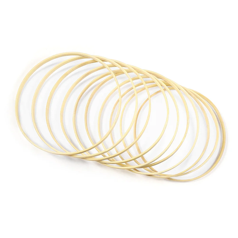 

13 Pcs Bamboo Wedding Decoration Dreamcatcher Accessories for Handcraft DIY Manual Round Fan Frame Project Wooden Ring