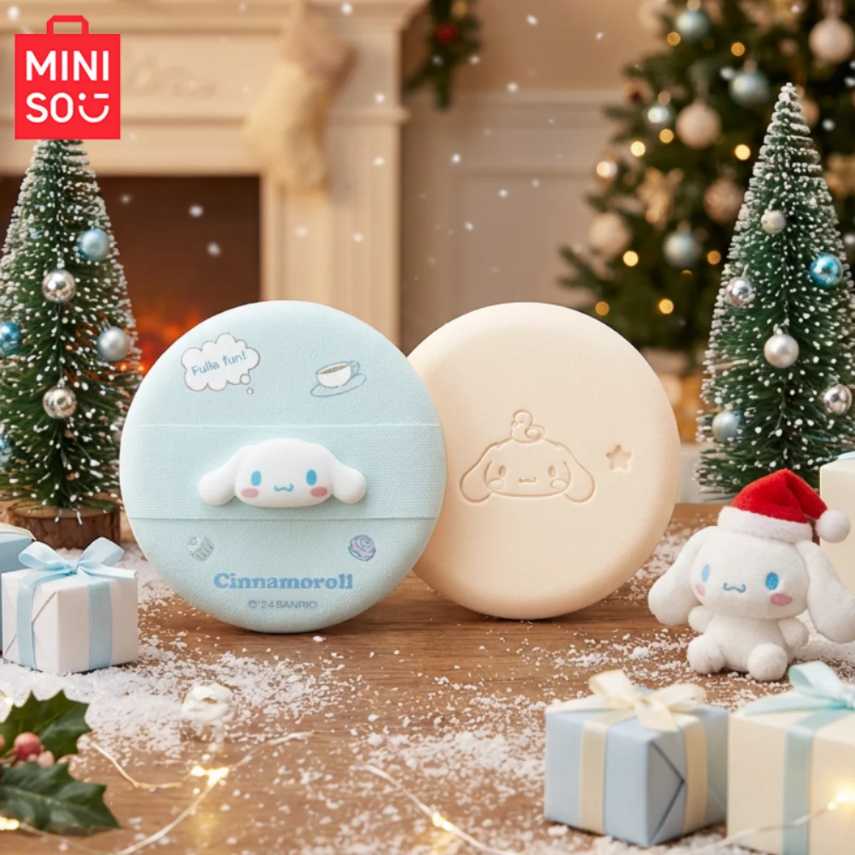 MINISO GMBH Cinnamoroll Antibacterial Concealer Pocket Air Cushion Powder Puff Does Not Fly Powder Easy To Apply Makeup