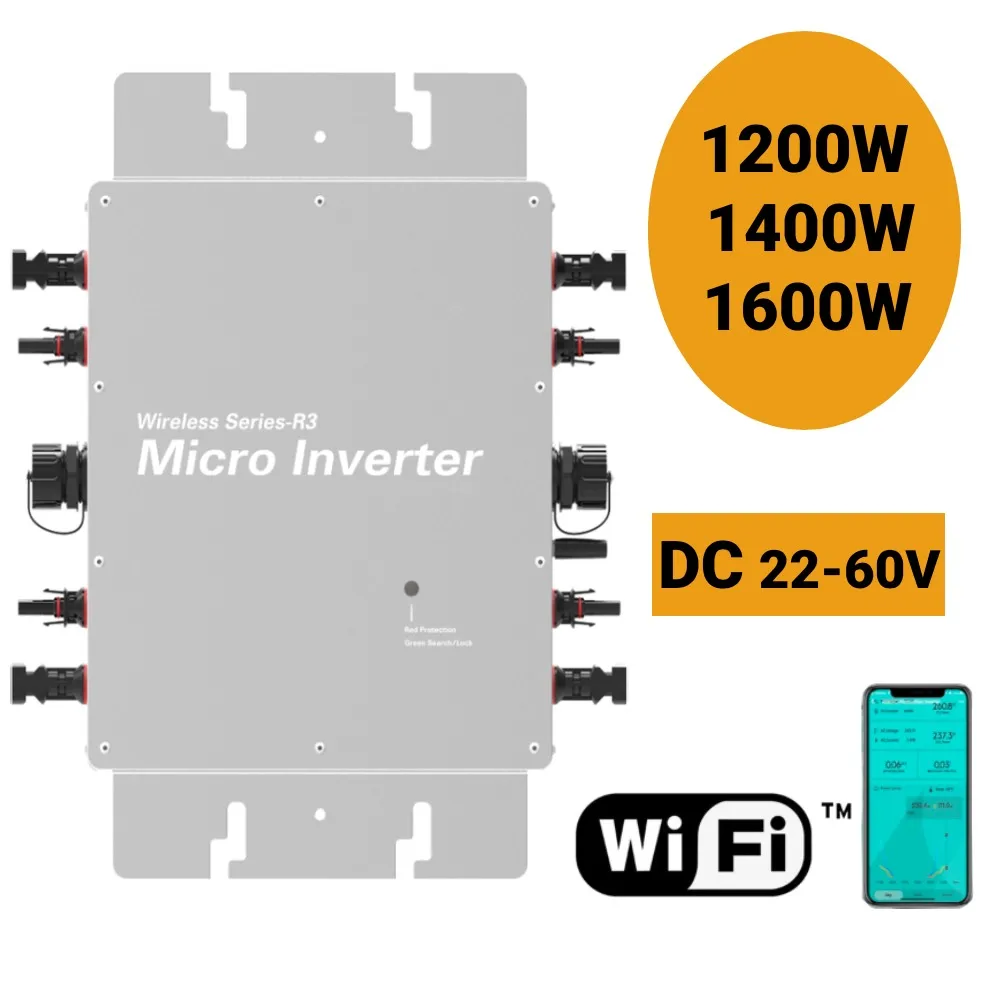 Inversor Solar inteligente WVC1400, nueva versión, 1400W, Wifi, control de medición y comunicación