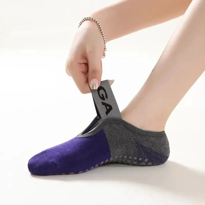 Professional Women Anti-slip Yoga Socks Backless Bandage Pilates Socks Ladies Ballet Dance Fitness Slipper Cotton Sports Socks image 5