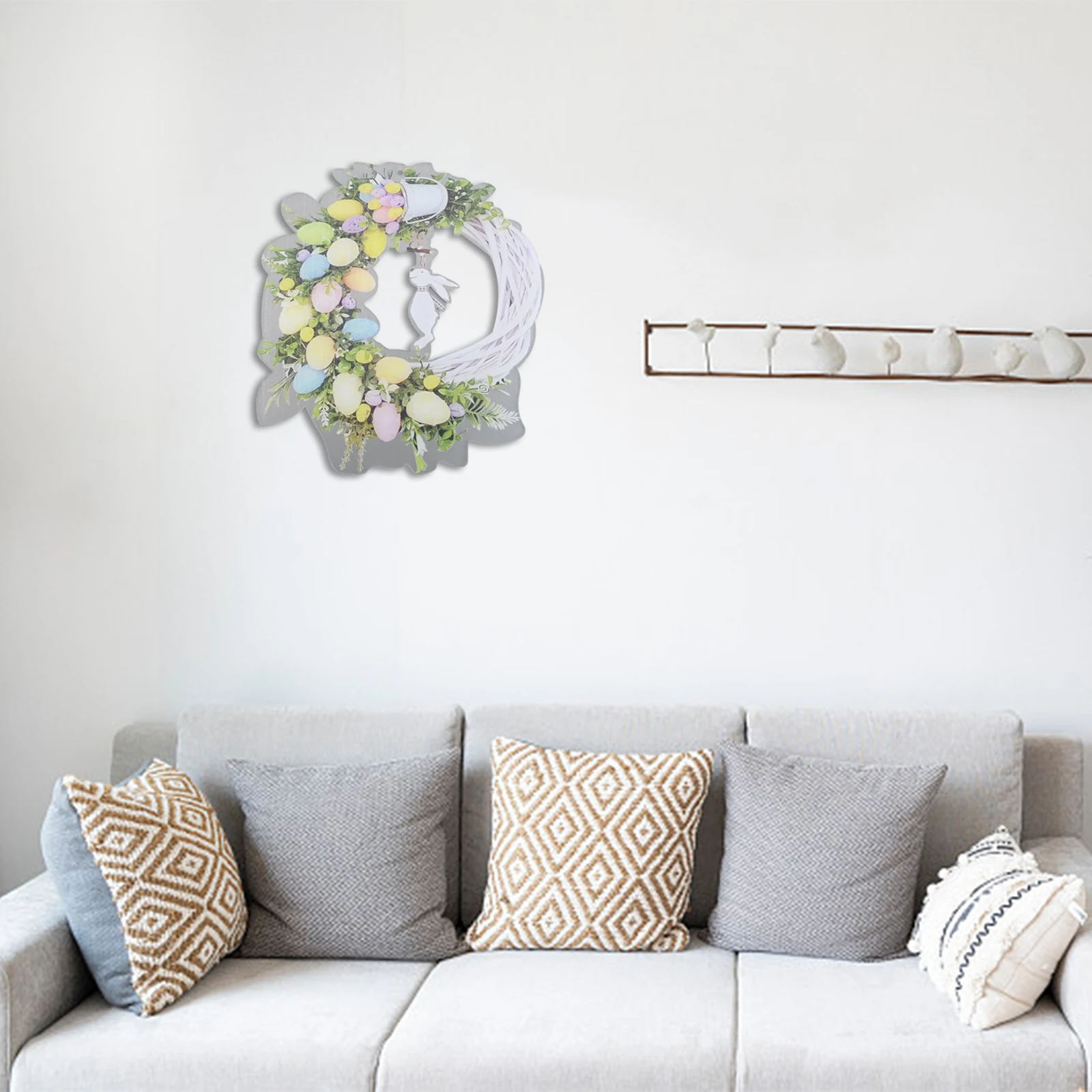 Home Decor Easter Flower Wreath Spring-themed Decorations Long-lasting Addition Cheerful Colors Spring Parties