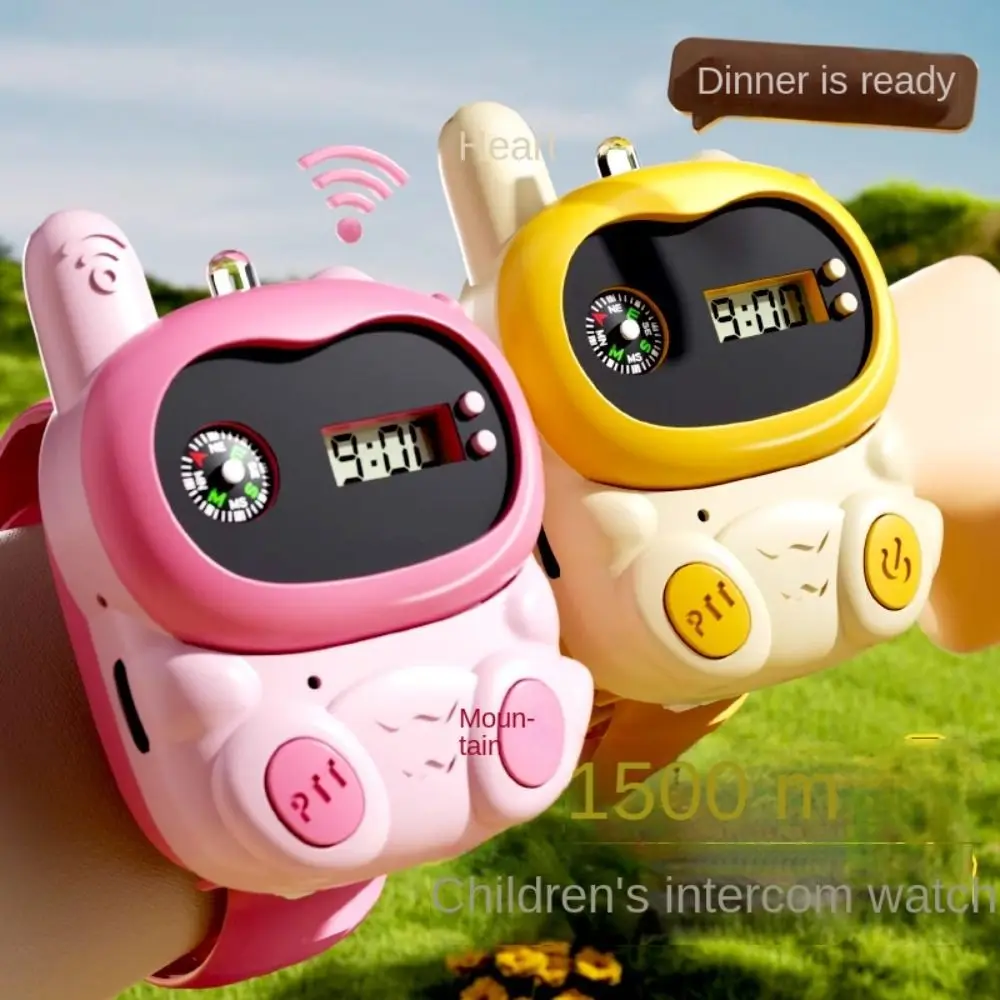Interphone radio pour enfants, Mini talkie-walkie, émetteur-récepteur de dessin animé, talkie-walkie pour enfants Portable avec horloge et boussole