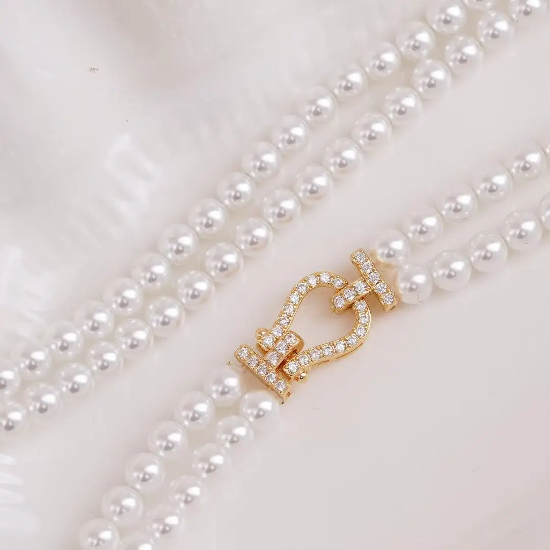 Two Rows S925 Sterling Silver Necklace Bracelet Clasps and Hooks Jewelry Accessory Parts Settings for 5-6mm Pearls 3pcs/lot