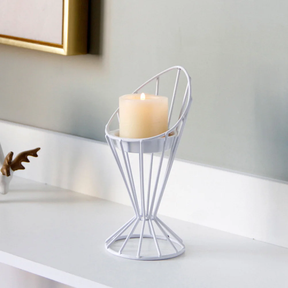 

Metal Iron Art Hollow Decorative Holder Tealight Stand for Desktop Table Home Office Hotel Candlestick Desktop Decor