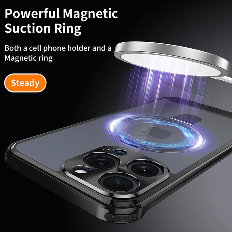 New Luxury Aluminum Alloy Metal Aromatherapy Case For iPhone 15 14 13 12 Pro Max With Invisible Bracket Protective Phone Cover