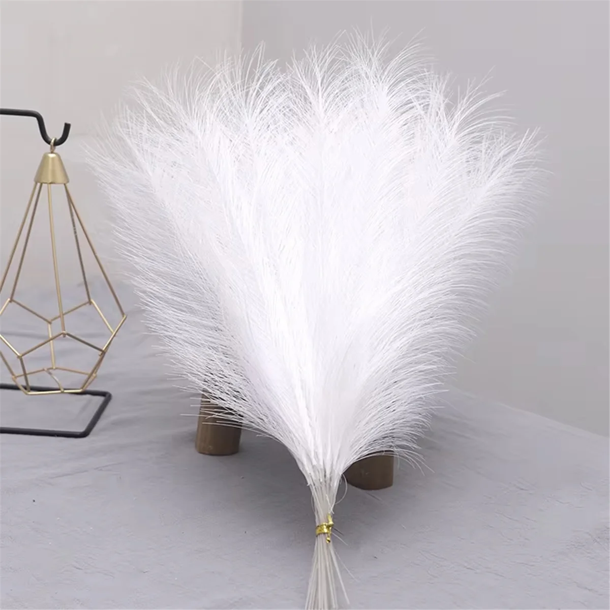 Y31A 50 قطعة منتفخ اصطناعي Pampas البوهيمي العشب نبات صناعي Bulrush ديكور حفلات الزفاف والمنزل