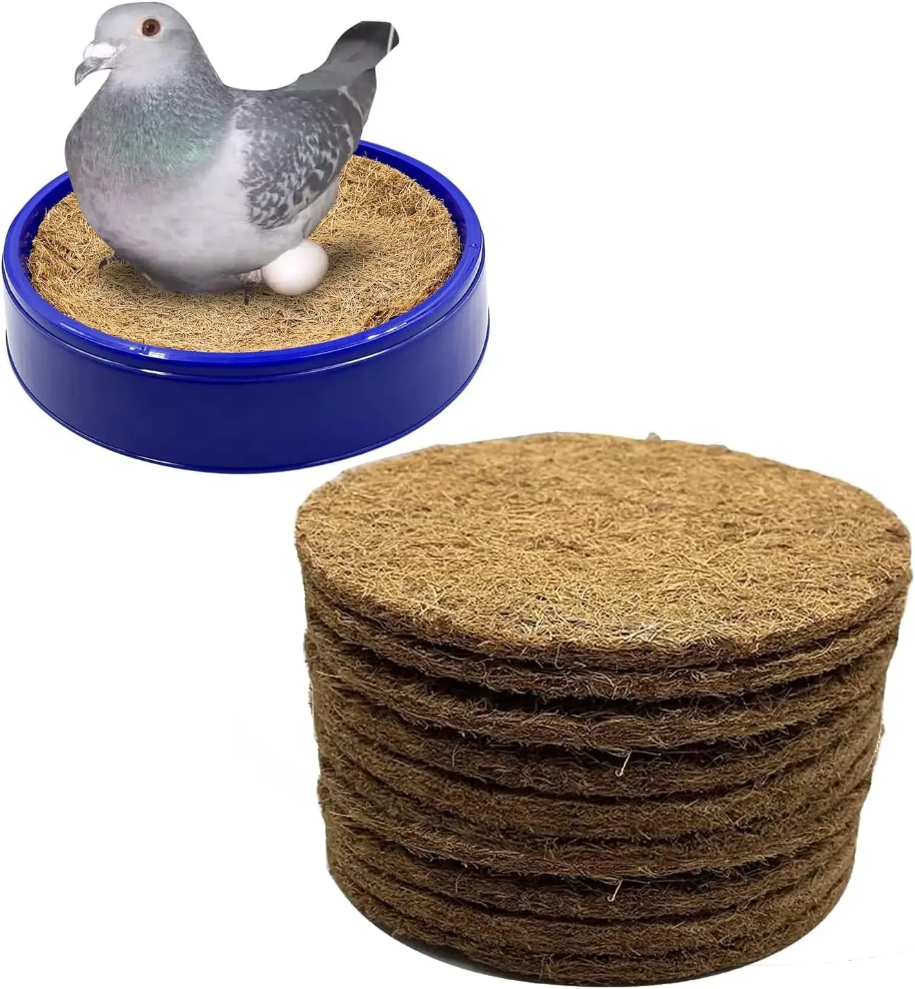 

10Pcs Pigeon Nest Pads,Racing Pigeon Loft Supplies,Coconut Fiber Bird Breeding Egg Nests Bowls Mat for Finch Chicken