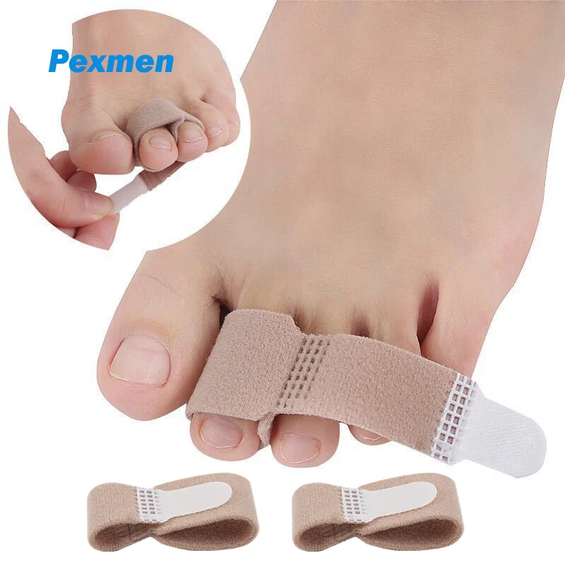 Pexmen 1/2/5/10Pcs Hammer Toe Straightener Broken Toe Wraps Hammertoe Toe Splints for Crooked Curled Bent Toes