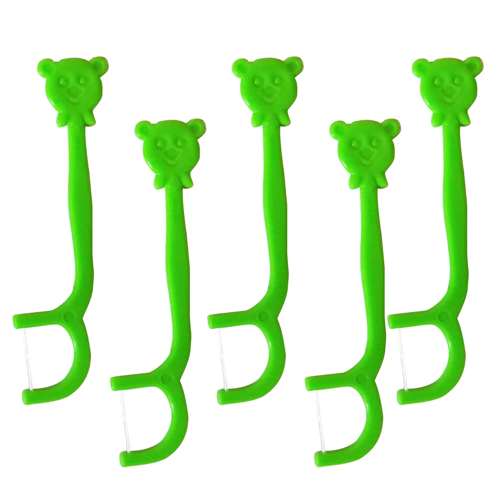 

100Pcs Portable Floss Pick Cartoon Handle Easy-Grip Flosser for Teeth Cleaning Gum Health Oral Care Cleaner