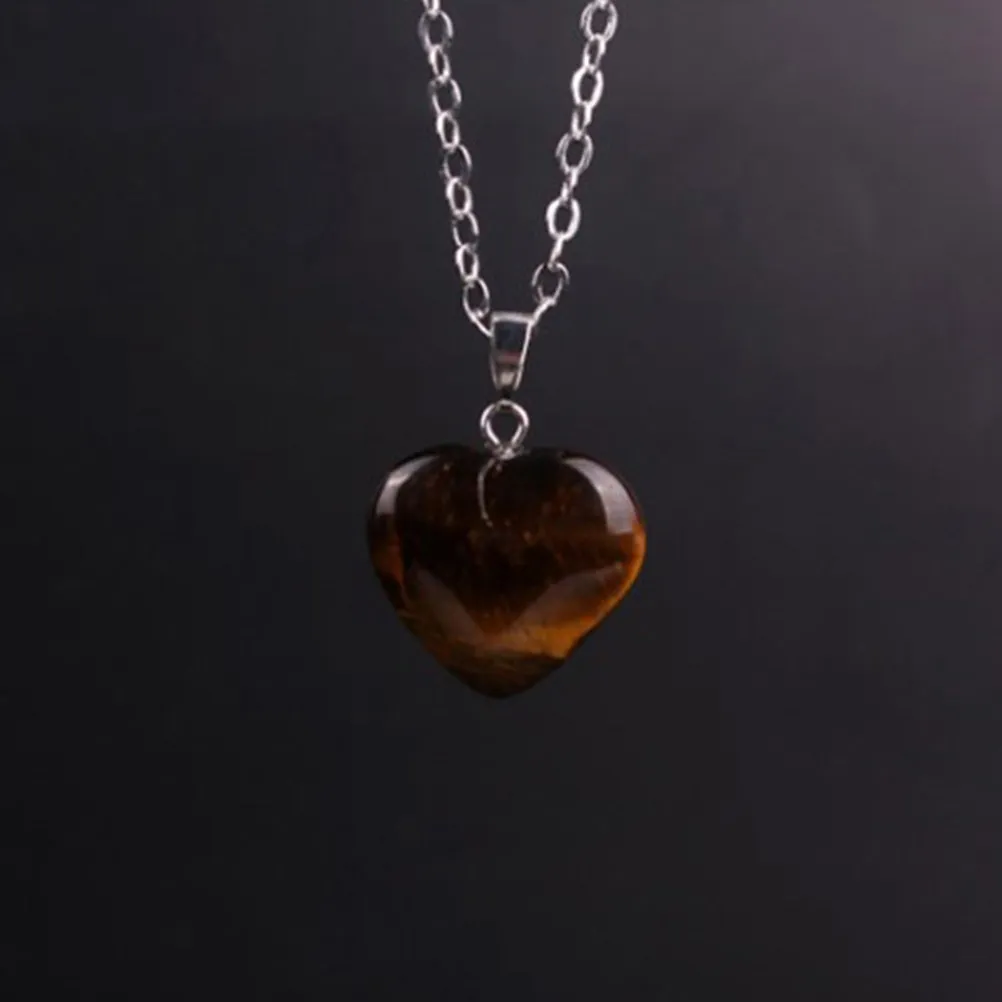 12Pcs Heart Shape Stone Pendants Natural Healing Crystals Smooth Finish DIY Jewelry Charms for Necklace Bracelet Keychain Craft