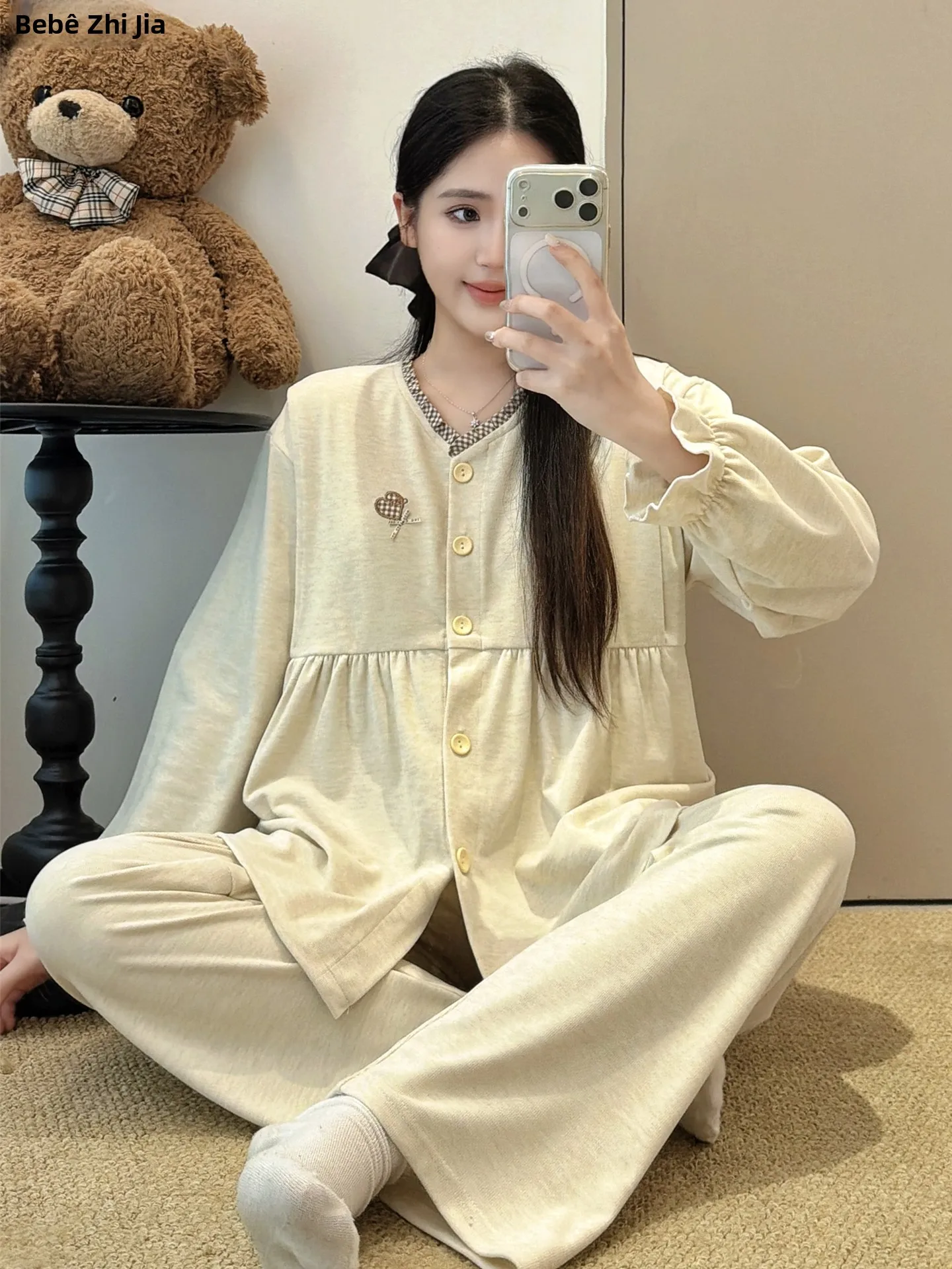 vetements-de-nuit-pour-femmes-enceintes-vetements-d'interieur-pour-la-maison-collection-automne-hiver-en-velours-doux-a-manches-longues-col-rond-vetements-confortables-pour-la-maison