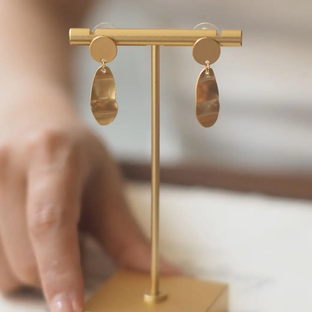 Statement Euro-American Style Lava Geometric Pendant Stud Earrings