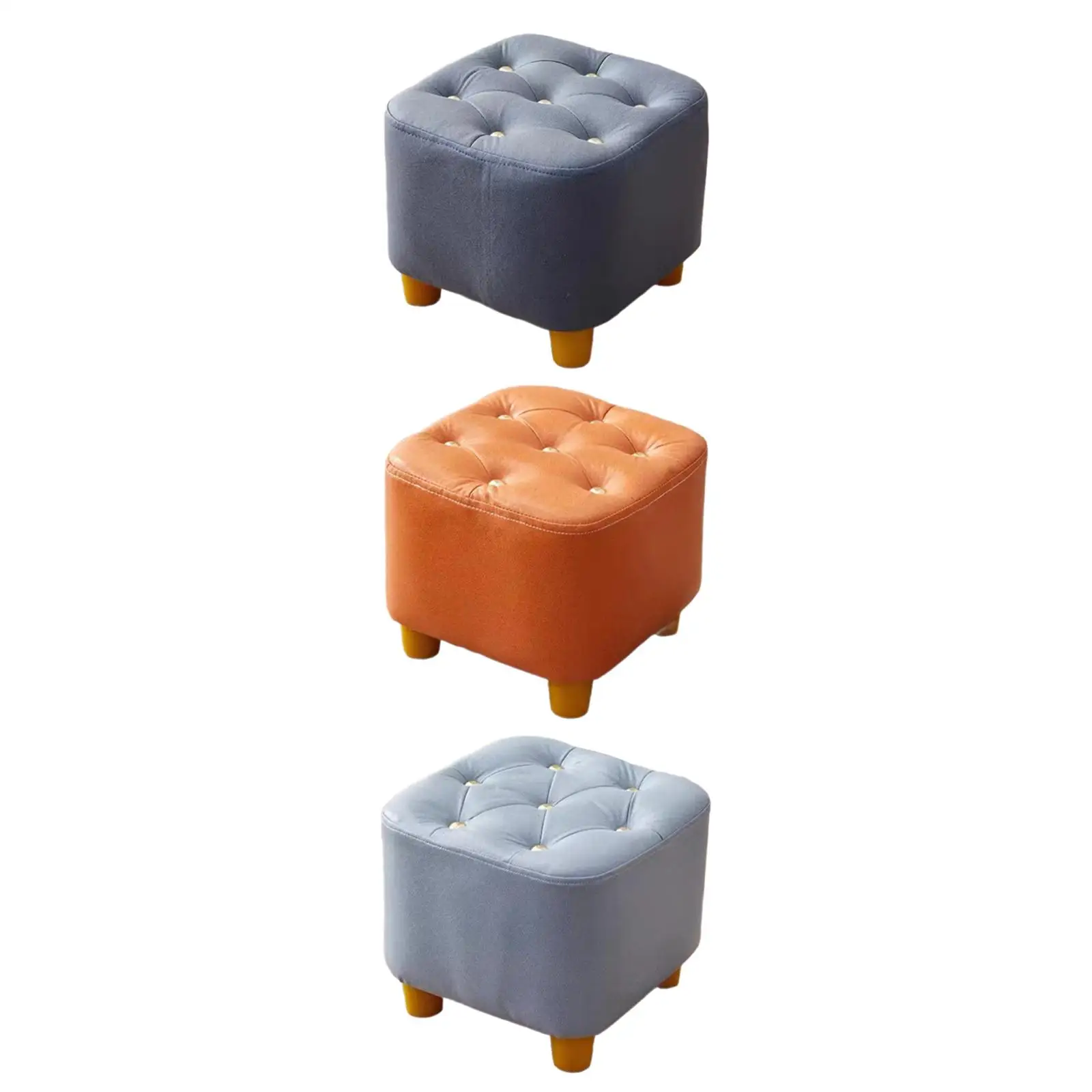 

Small Square Footstool Stable Decorative Stool Leisure Stool Furniture Foot Stool for Entryway Bedside Nursery Home Living Room