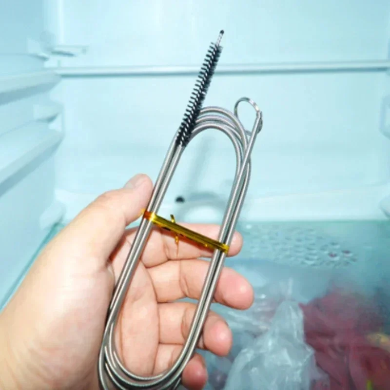 Refrigerator Drain Dredge Cleaning Set Long Flexible Refrigerator Scrub Brush Water Dredging Tool Water Tube Cleaning Coil Brush