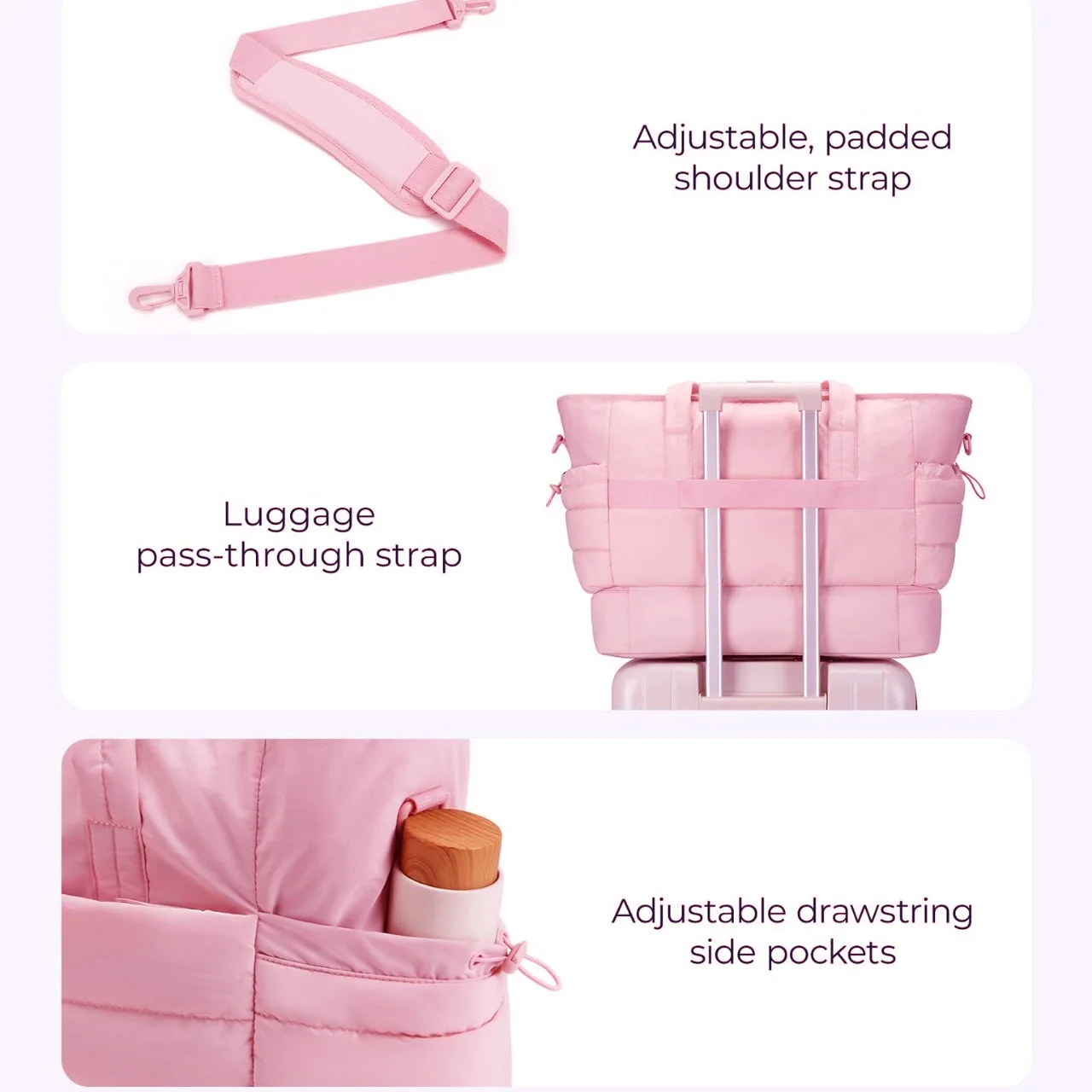 New with Shoe Compartment Duffel Bag Puffy Large Gym Bag Handheld Multi functional Travel Luggage Overnight