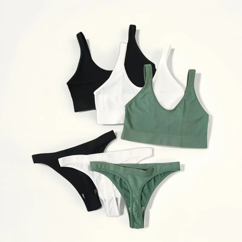 

Women Bra Set Sexy Lingerie Female Seamless Underwear Bralette Tops Basic Stretchy Tank Girls Crop Tops Brassiere Suit