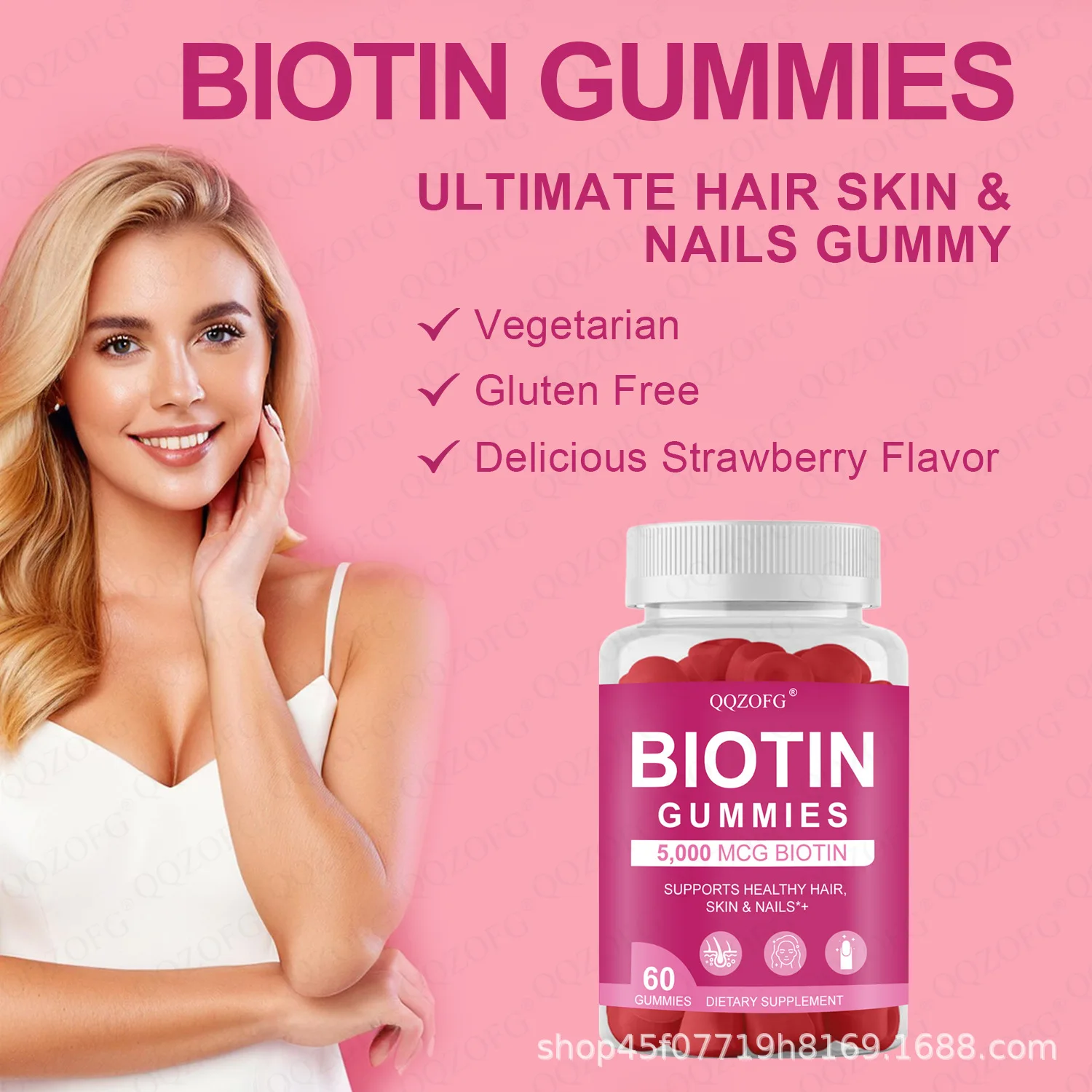 

Biotin gummies promote energy generation, regulate cell metabolism, and promote hair growth and skin health