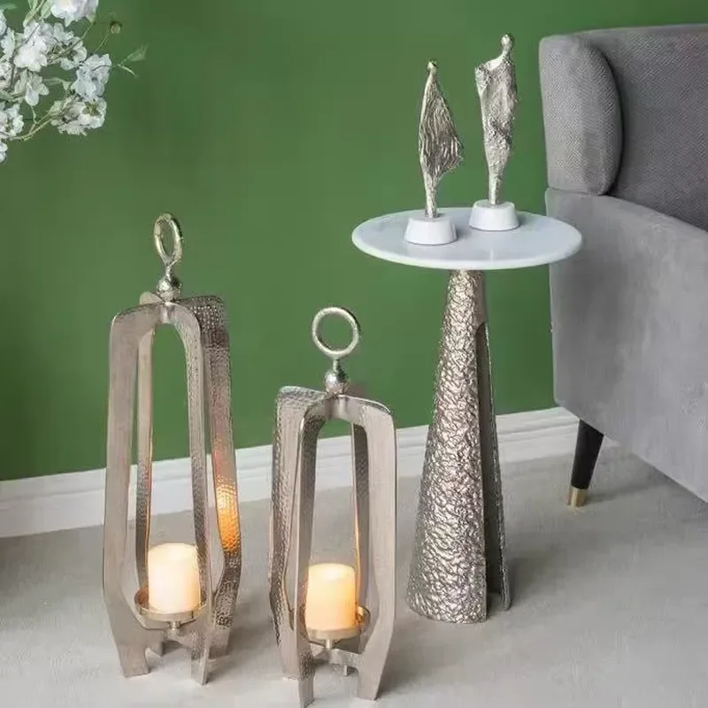 European creative silver alloy mass production dining table home decoration living room modern simple romantic atmosphere