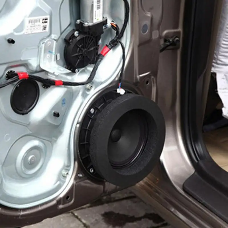 

L41E 6" 6.5" In Car Universal Speaker Insulation Ring Soundproof Cotton Pad Bass Door Trim Sound Speakers Adhesive