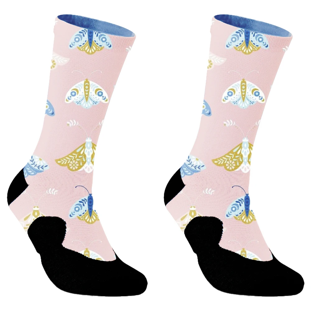 Chaussettes papillon avec impression animale, Hip Hop, Harajuku, Skateboard, Décontracté, Heureux, Drôle, Cadeau de Noël, Nouveau