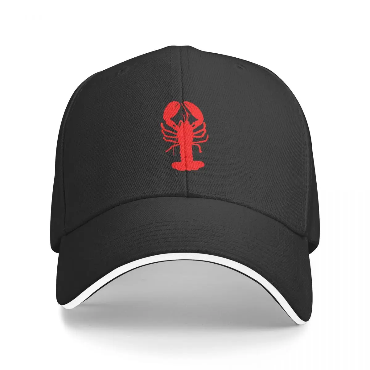 

A Bright Red Lobster Baseball Cap black custom Hat |-F-| Custom Cap Girl Men's