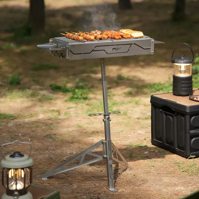 304 Stainless Steel BBQ Grill Foldable Charcoal Barbecue Outdoor Camping Garden Cooking Portable Skewer Grill Stand for Party