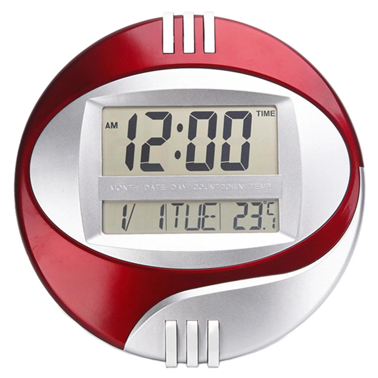 Temperature Display Digital Wall Electronic Clock LCD Moderne Calendar LED Bracket Watch Mute Of Home Office Decoration Red