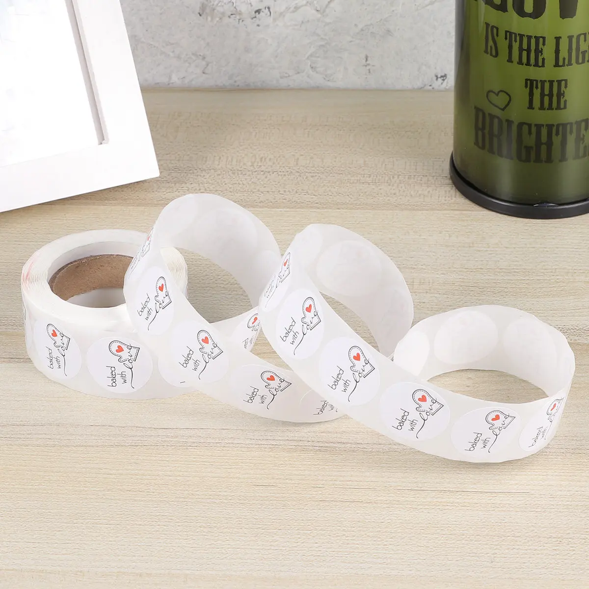 

1 Roll Baking Themed Decorative Stickers for Food Packaging Gift Wrapping DIY Crafts High Adhesion Fade Resistant Kraft Paper