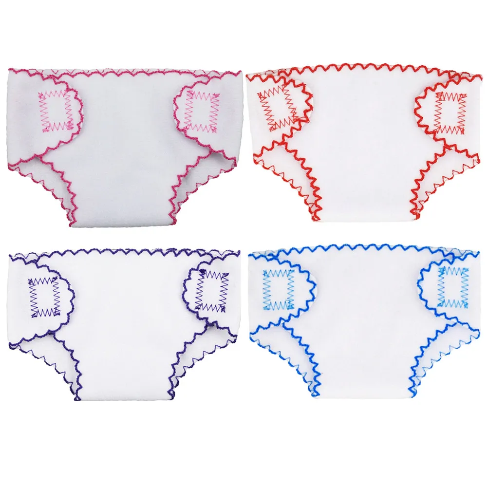 

Набор из 4 многоразовых тканевых подгузников-трусиков: легко надевать и снимать, подарок для ролевых игр, аксессуары для малышей