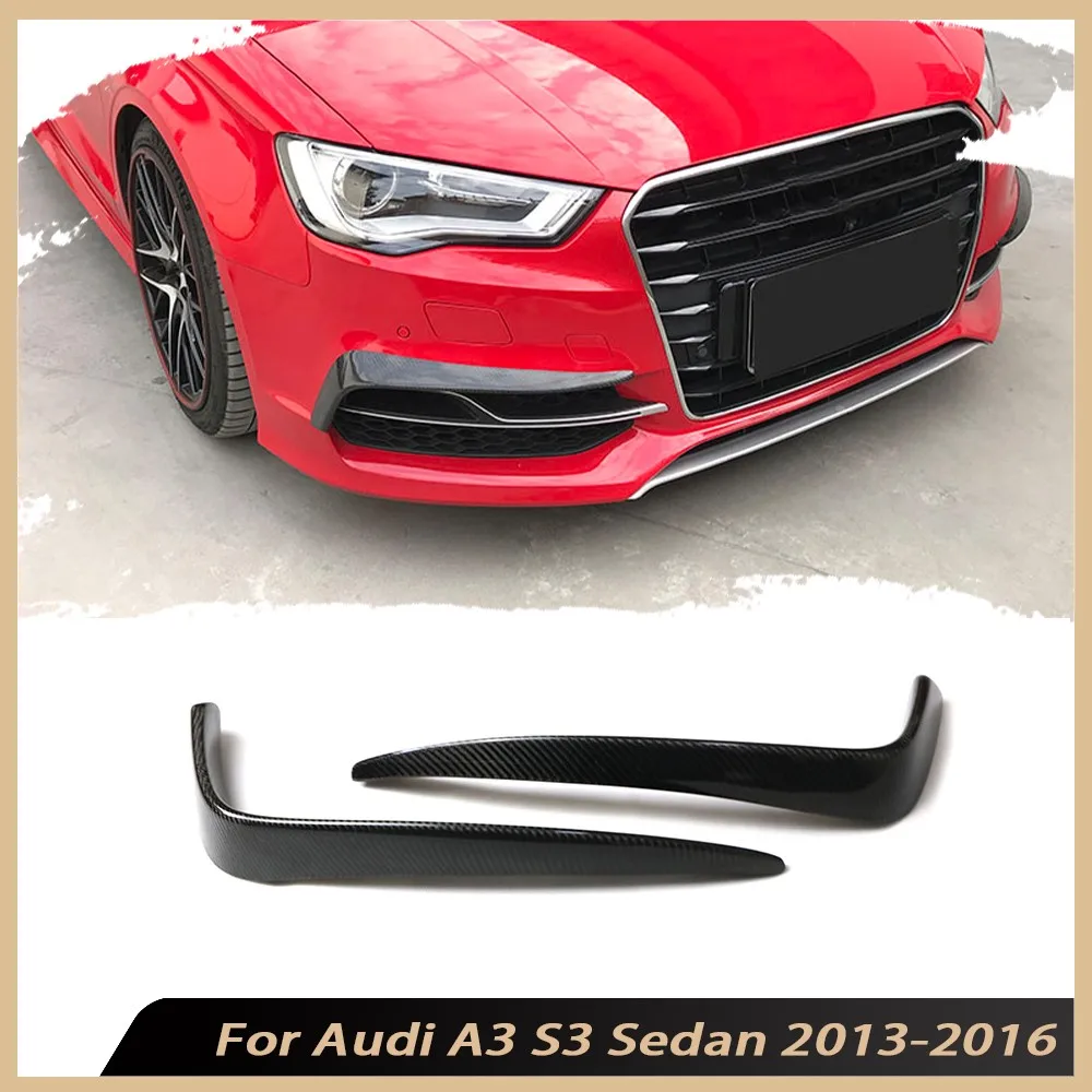 

Carbon Fiber Front Fog Light Eyebrows Cover Trims for Audi A3 S3 Sedan 2013-2016 FRP Fog Lamp Strip Body Kits Accessories