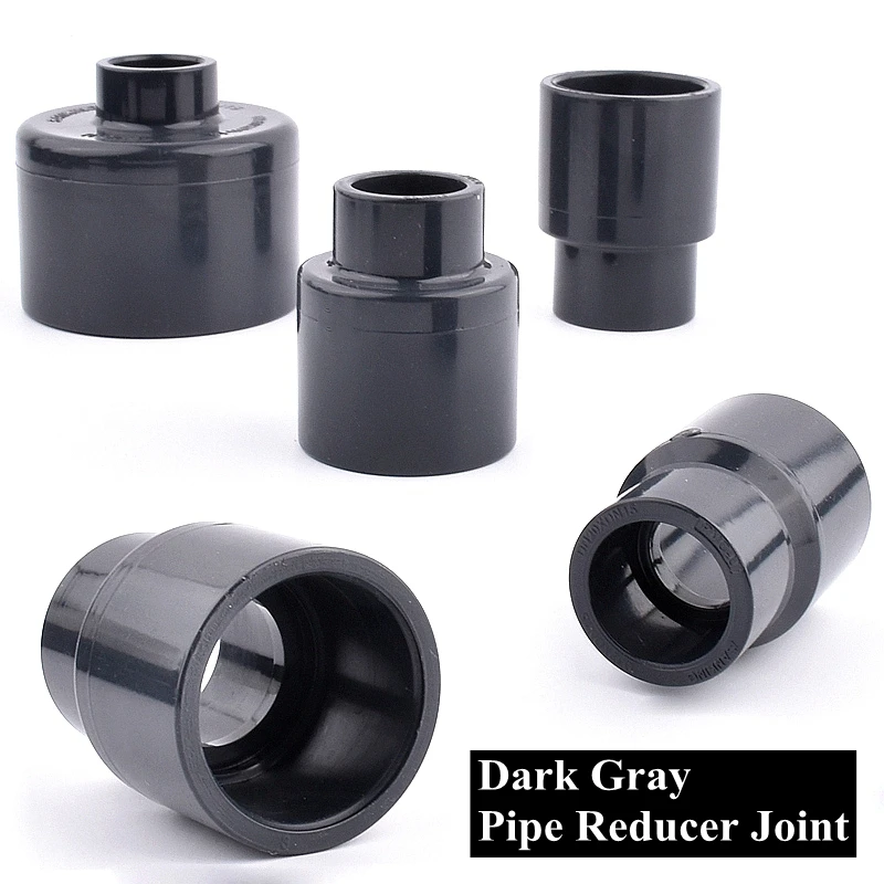 1/3 Pcs Dark Gray UPVC Pipe Reducing Connector Aquarium Fish Tank Water Pipe Reducing Joint Irrigation Socket Joint