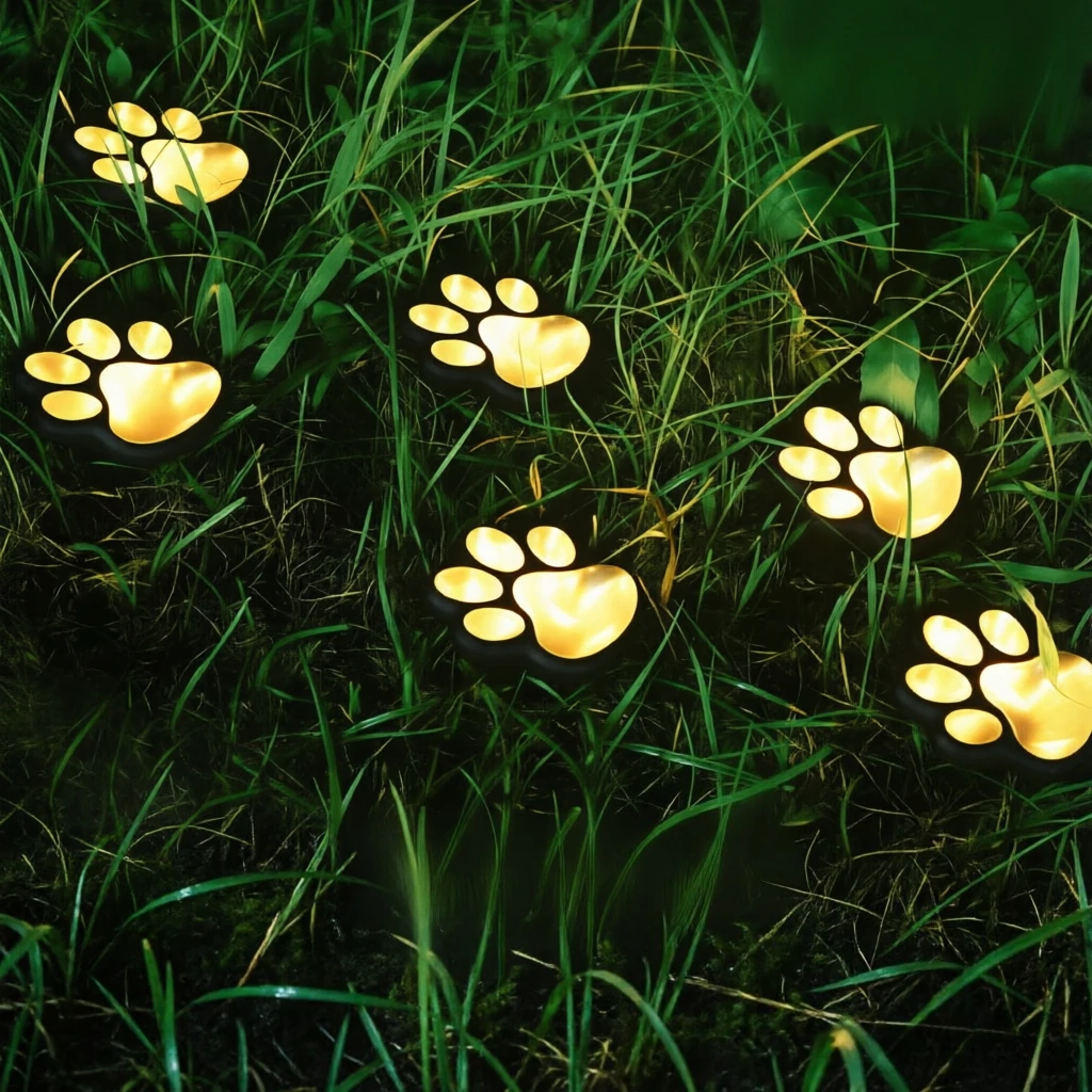 Solar Cat Claw Light Outdoor Creative Animal Sole Decorative Garden Courtyard Waterproof Lawn Light Spot LED Night Path Lamp