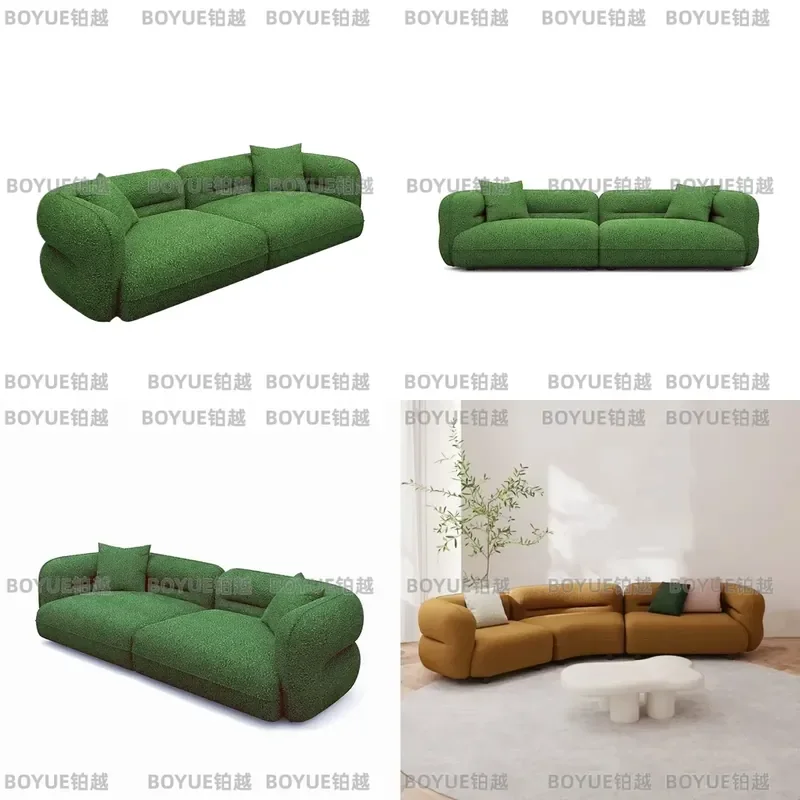 French Cream Style Curved Wave Ball Sofa Modern Living Room Corner Sectional Creative Irregular Plush Couch Modular Furniture