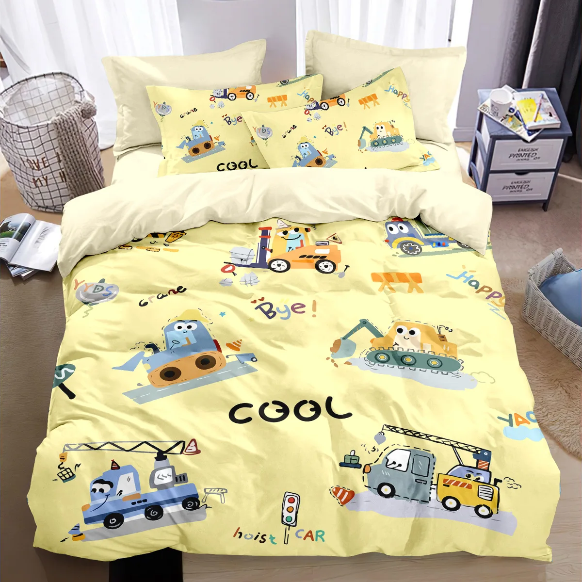 

Комплект постельного белья с героями мультфильмов, строительная машина, детский пододеяльник, комплект пододеяльников, пододеяльник для автомобилей, детские подарки, индивидуальное имя
