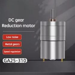 GA25-310 Micro DC Reduction Motor with Carbon Brush Magnetic Tile Adjustable Speed 6v12v24V 6rpm-916rpm Small motor