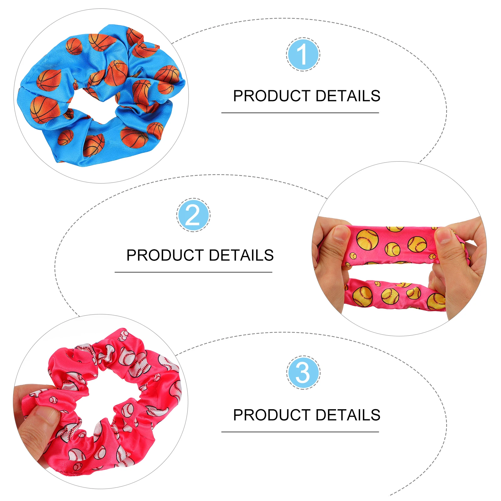 

12pcs Ropes Smooth Elastic Large Bowel Loop Ties Girls Accessory Ponytail Holder Scrunchies Hair Rings Fashion Print