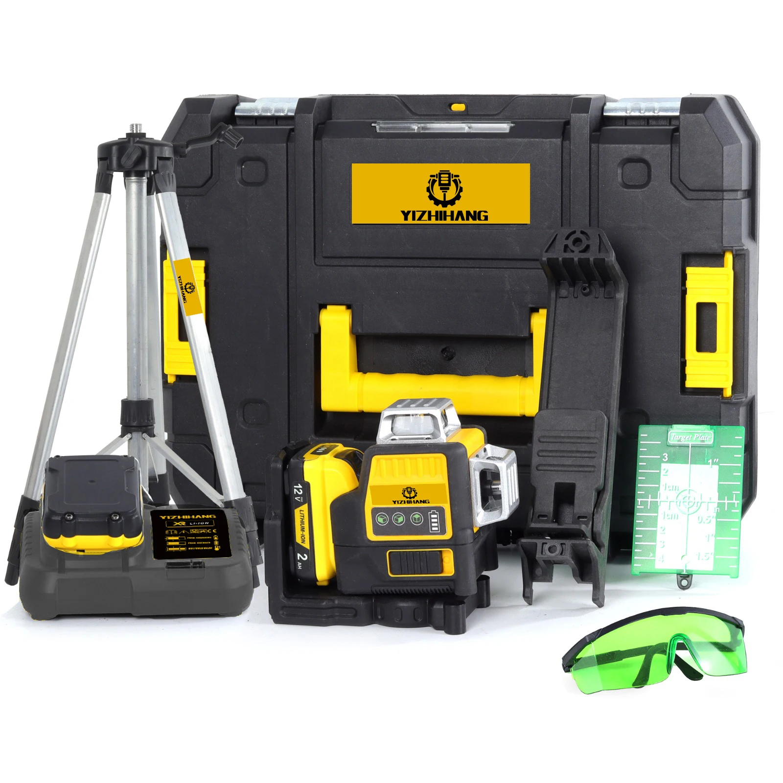 

F Hot Sale DEW Laser Level 12 Lines 3D Self-leveling 360 Rechargeable Rotary Laser Level