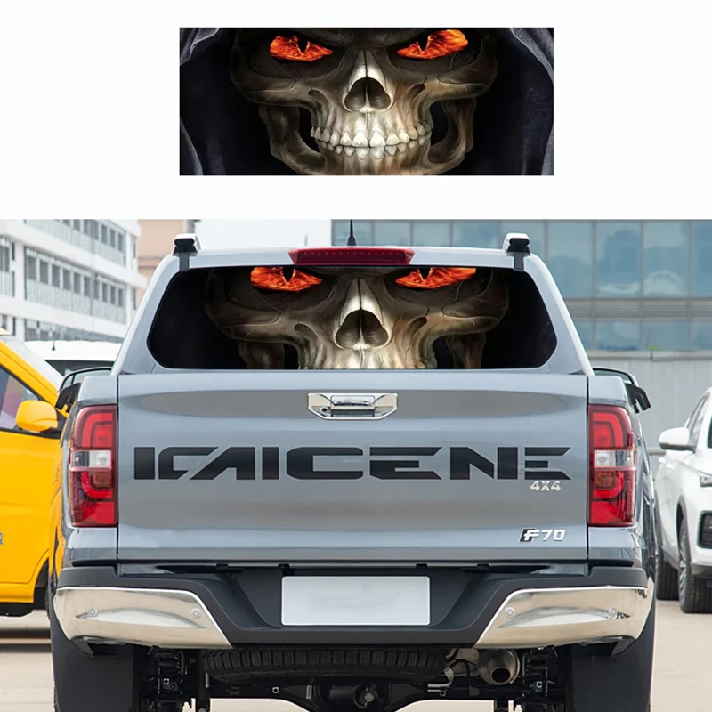 Surprising 3D Truck Car Rear Windshield Poster Waterproof One Way Vision Unique Scary Window Stickers OEM Decal