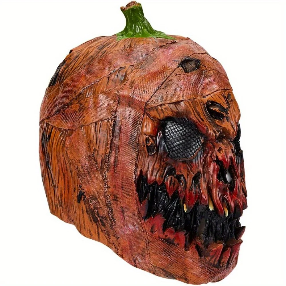 2026 Latest Halloween Decor Latex Pumpkin Head Mask