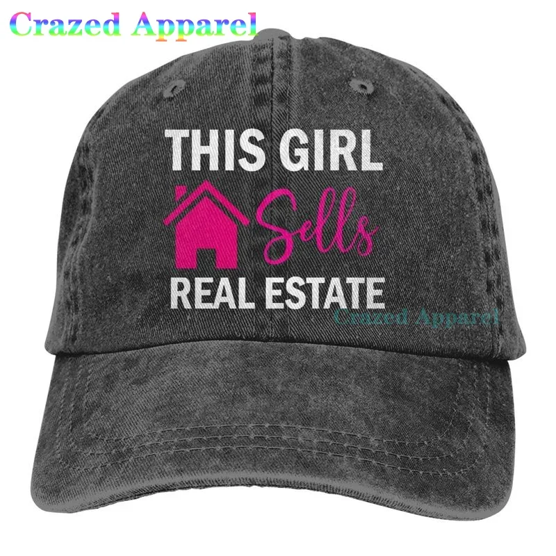 Women's This Girl Real Estate Realtor Baseball Cap Adjustable Washed Twill Dad Hat