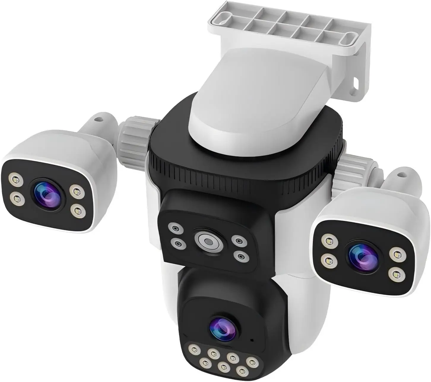 

Triple Lens PTZ Security Camera, 3-in-1 2K 360° View, Auto Tracking, Two-Way Audio, Color Night Vision, IP66 Outdoor